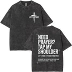 "Need Prayer? Tap My Shoulder" Hoodie | Matthew 18:20 Christian Faith Tee