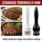 Stainless Steel Meat Tenderizer Tool – Multi-Needle Tenderizer for Fast Marinating & Juicier Meat