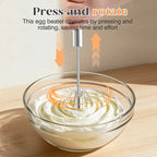 Semi-Automatic Stainless Steel Rotary Whisk – Hand-Push Food-Grade Egg Beater
