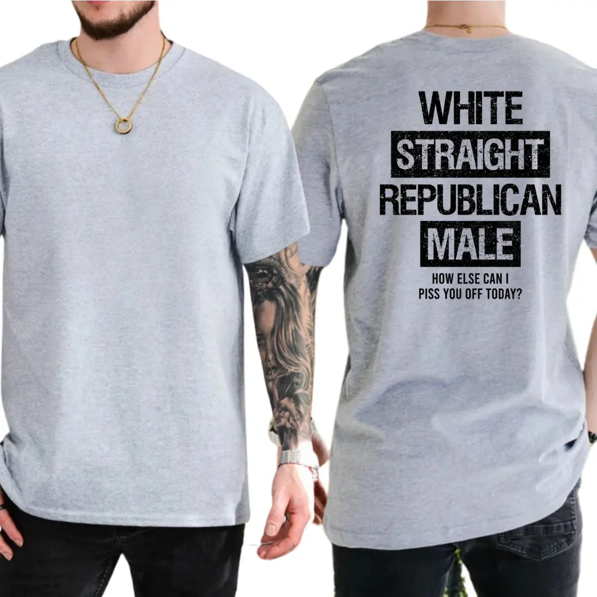 "White Straight Republican Male" Shirt | Bold Conservative Statement Tee