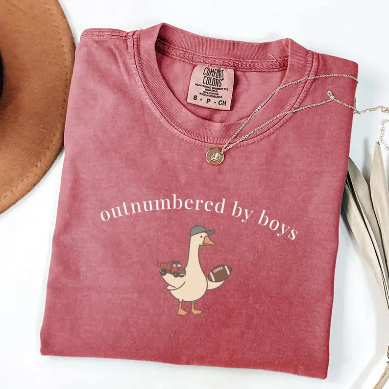 Comfort Colors Funny Boy Mom Goose Tee - Cute Mother's Day Gift for Boy Mama