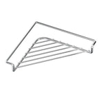 Stainless Steel Triangular Corner Sink Organizer – Open Wire Drainage Rack with Raised Edges