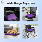 GEECO Purple Gel Seat Cushion – Firm Honeycomb Cooling Pad with Non-Slip Cover