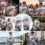 Comfort Colors USA 250th Anniversary Baseball Jersey – Patriotic 1776–2026 American Flag Liberty Eagle Shirt