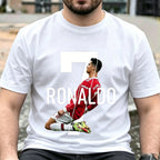 Men's 100% Cotton C Ronaldo Graphic T-Shirt – Short-Sleeve Casual Streetwear Top