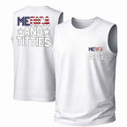 Men's "Merica And Titties" Sleeveless Tank Top – Punk Printed Crew Neck Vest