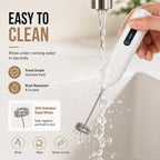 Electric Handheld Milk Frother – USB-C Rechargeable Stainless Steel Foam Maker