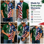 Mexico Green Tribal & US Stars Stripes Jersey – Dual Eagle Heritage Sports Shirt