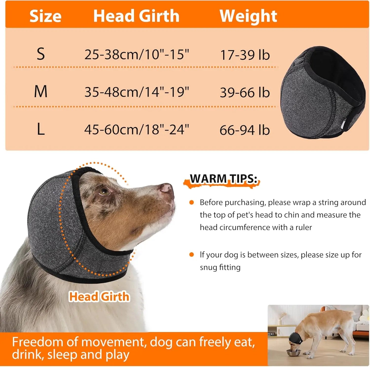 Dog Calming Hoodie & Waterproof Ear Wraps – Anxiety Relief Noise Cancelling Muffs for Bathing & Fireworks