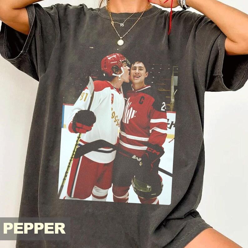 Comfort Colors Connor Storrie & Ilya Rozanov Shirt | Hockey Romance Tee
