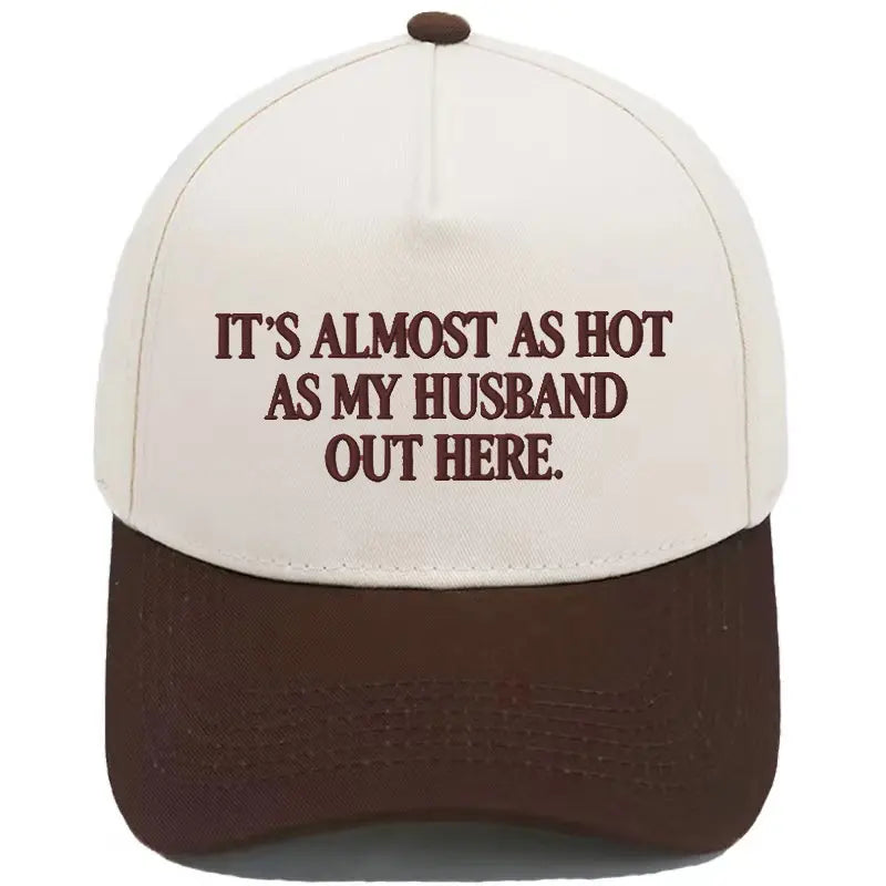 Funny "Almost As Hot As My Husband" Hat – Retro Two-Tone Snapback Cap