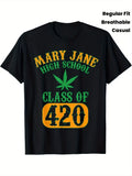 "Class of 420" Weed Graphic Shirt | Retro Varsity Marijuana Tee
