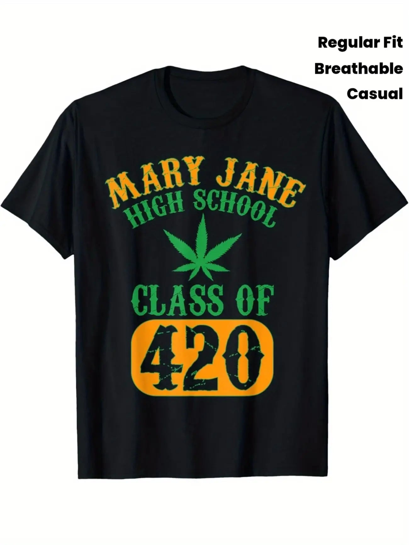 "Class of 420" Weed Graphic Shirt | Retro Varsity Marijuana Tee