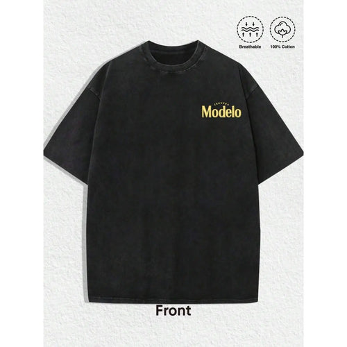 'Cerveza Modelo' Retro UFO & Bull Desert Graphic T-Shirt - Vintage Distressed Streetwear