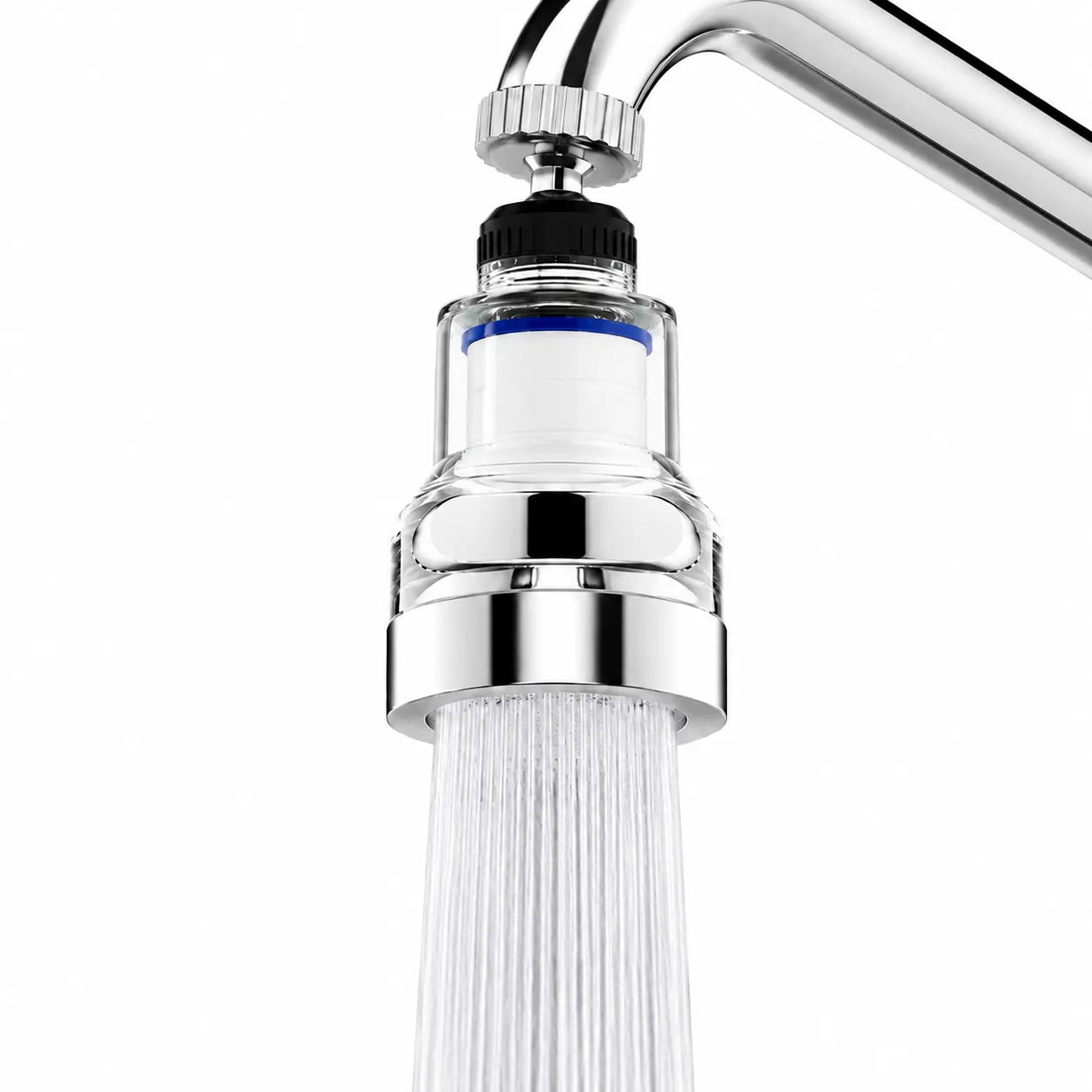 360° Rotating 6-Layer Faucet Aerator Filter – 3 Water Modes Splash-Free Sink Attachment (1-Pack)