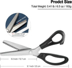 Sharp Stainless Steel Zigzag Pinking Shears for Sewing, Tailoring & DIY Crafts