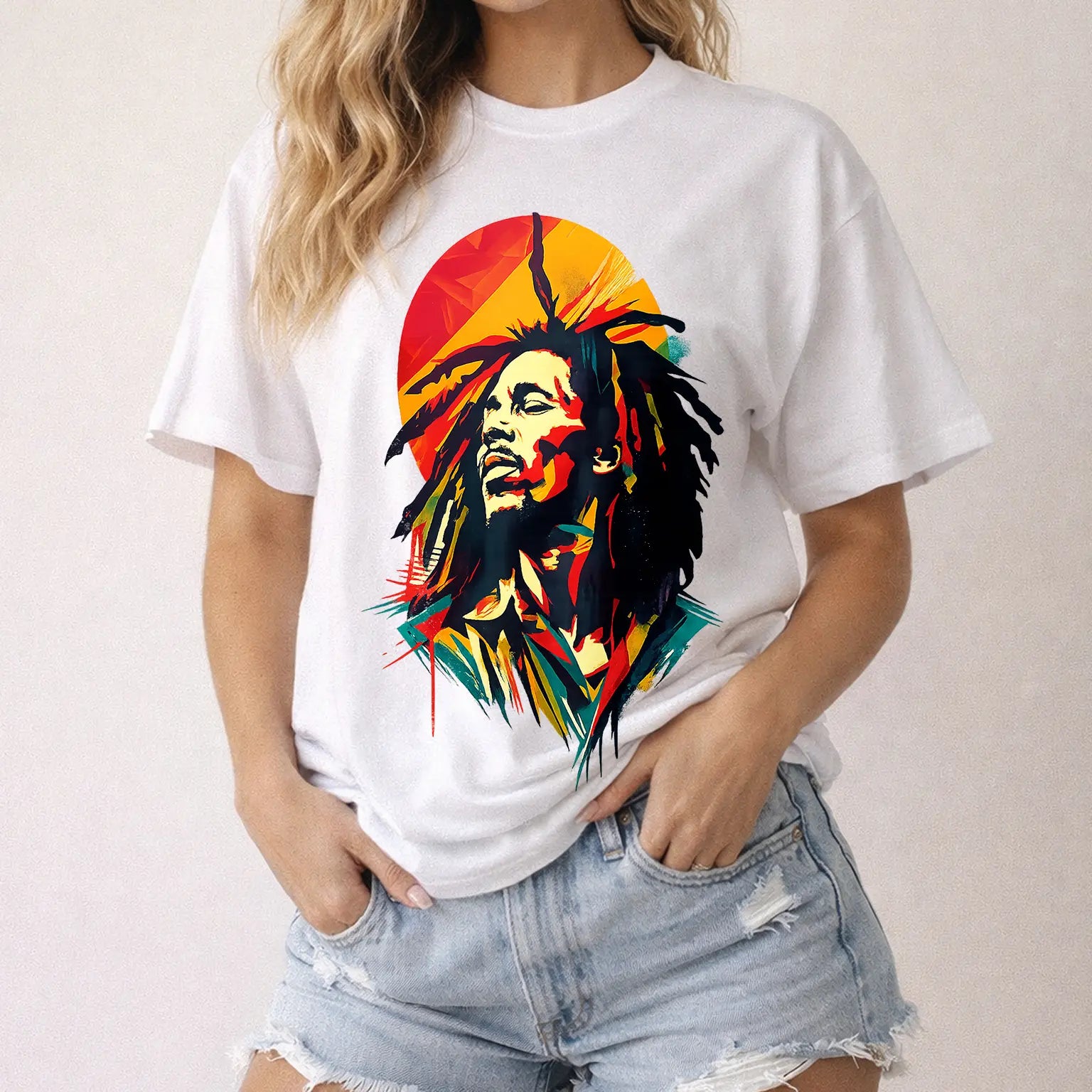 "Reggae Legend" Bob Marley Graphic Tee | Vintage Rasta Pop Art Shirt