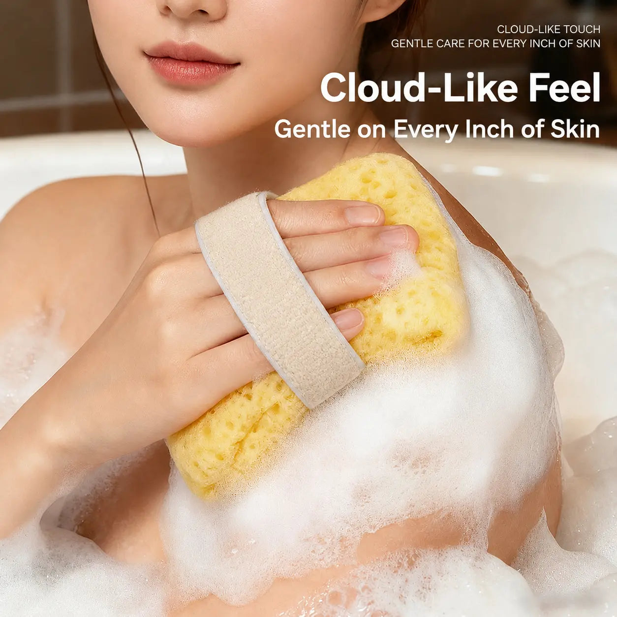 2-Pack Soft Bath Sponge with Soap Pocket – Quick-Foaming Body Scrub Sponge