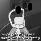 4PCS Faux Leather Car Headrest Hooks: Double-Hook Organizer for Bags & Essentials