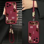 "Psalms 46:5" Vintage Floral Case with Lanyard | Christian Cross Phone Cover