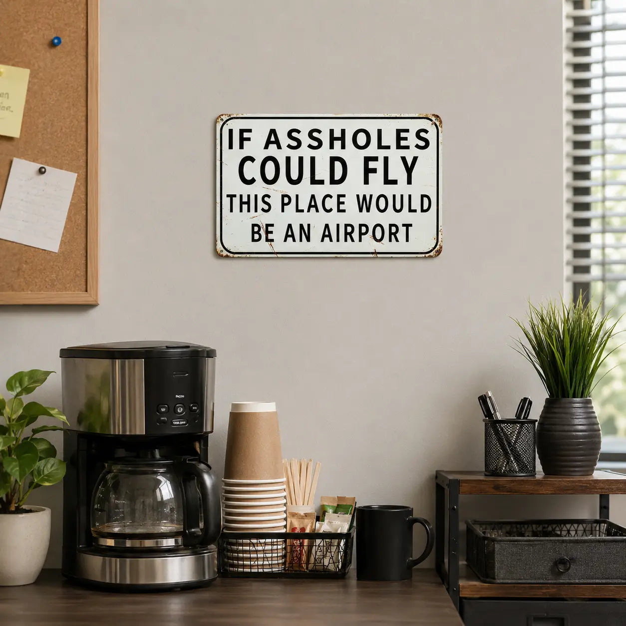If Aholes Could Fly Metal Sign – 12x8 Inch Rustic Vintage Wall Decor