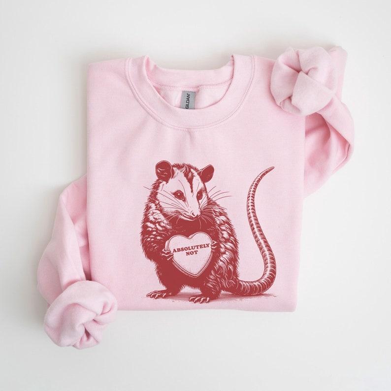 T-shirt"Absolutely Not" Possum Valentine's Sweatshirt | Funny Vintage Crewneck