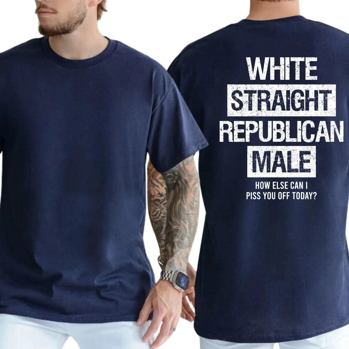 "White Straight Republican Male" Shirt | Bold Conservative Statement Tee