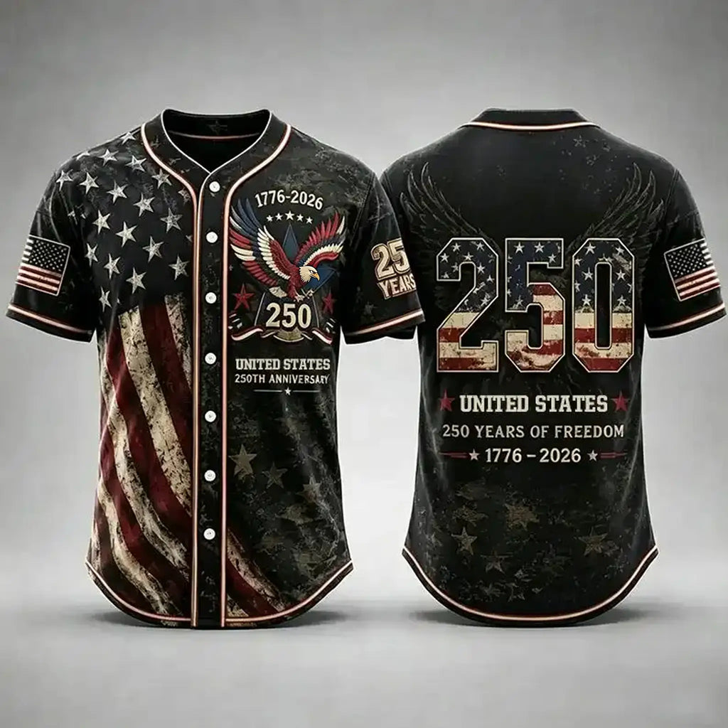 USA 250th Anniversary "1776-2026" Patriotic Baseball Jersey