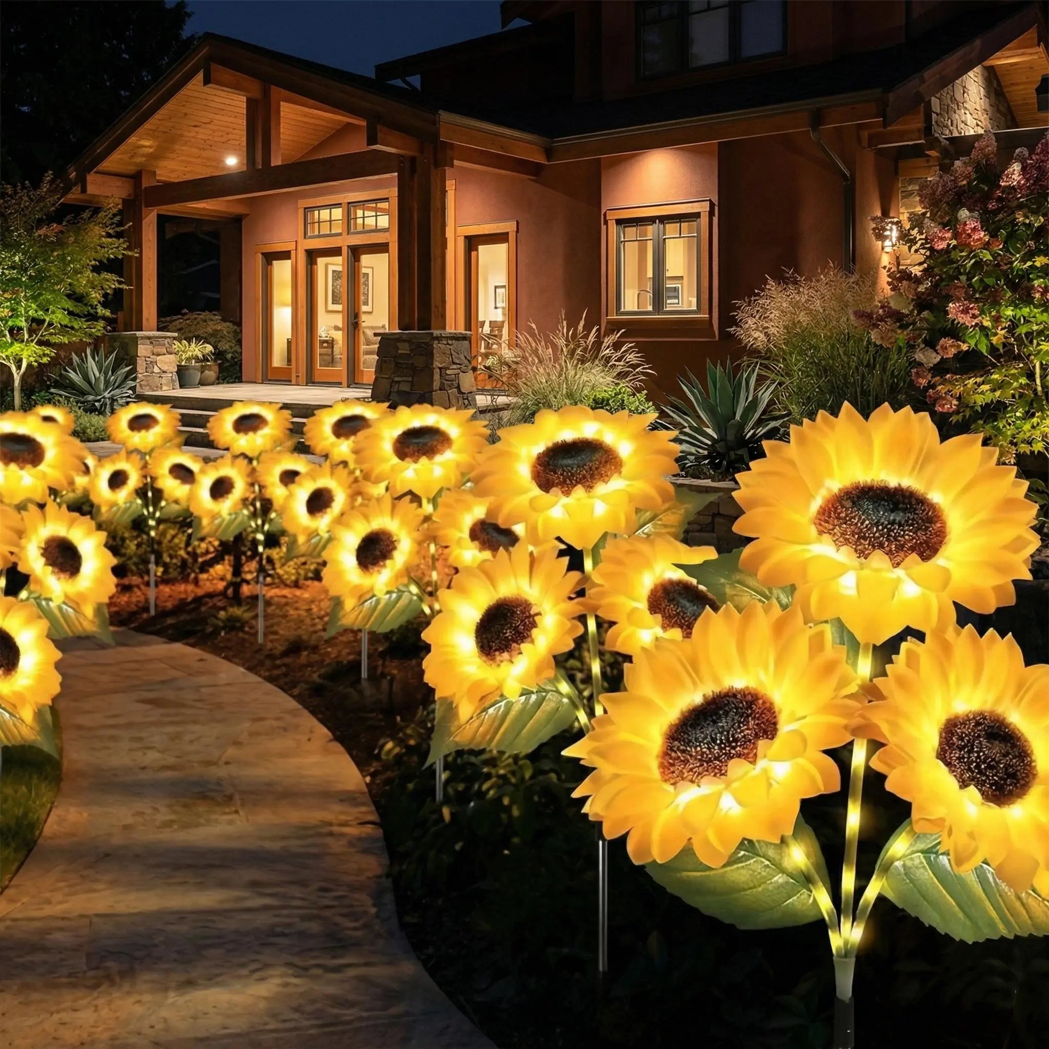 Solar Powered LED Sunflower Garden Lights (Waterproof Outdoor Decor)