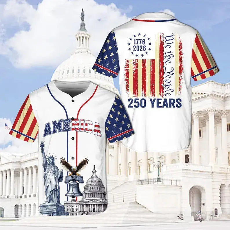 USA 250th Anniversary "1776-2026" Patriotic "We The People" Baseball Jersey