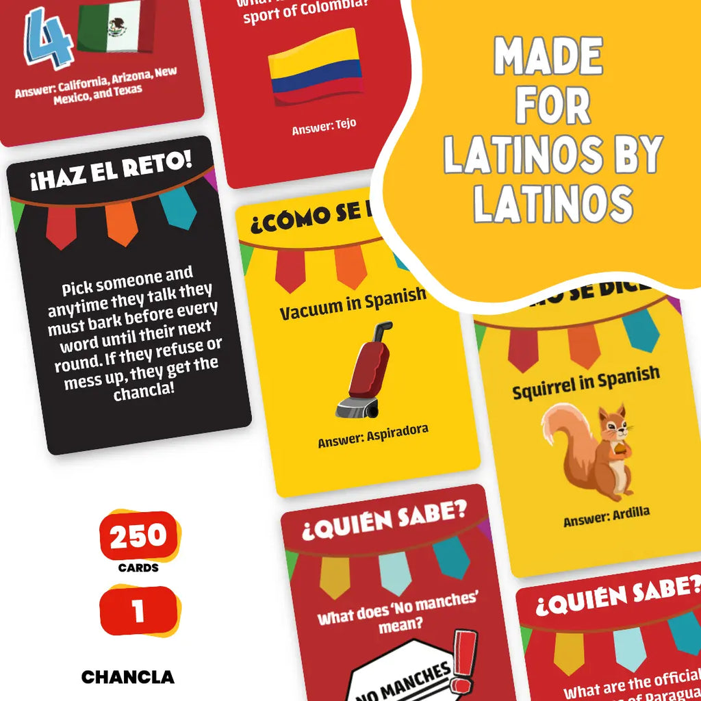 ¿Cómo Se Dice? Hilarious Latino Card Game with 'Chancla' - Fast-Paced Fun for Family & Adult Game Nights (3+ Players, 12+)