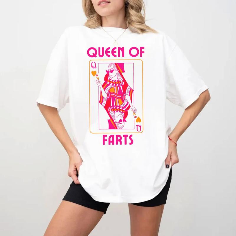 Queen Of Farts T Shirt, Funny Joke Tee, Inappropriate Fart Shirt, Prank Gift For Her, Embarrassing Humor Shirt