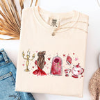 Fairy Tale Valentine Graphic Tee, Tale as Old as Time Shirt, Girly Aesthetic Girls Trip Tee Love Outfit Womenswear Cotton