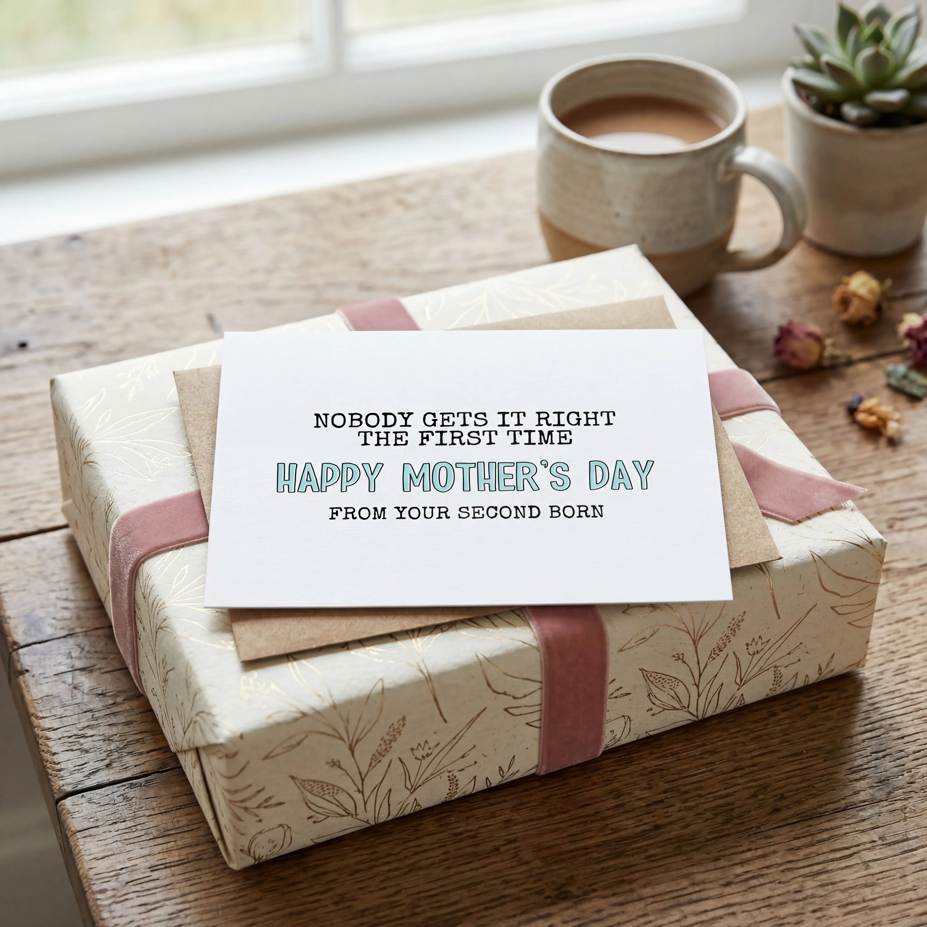 Funny Mother's Day Card from Second Born | "Nobody Gets It Right The First Time"