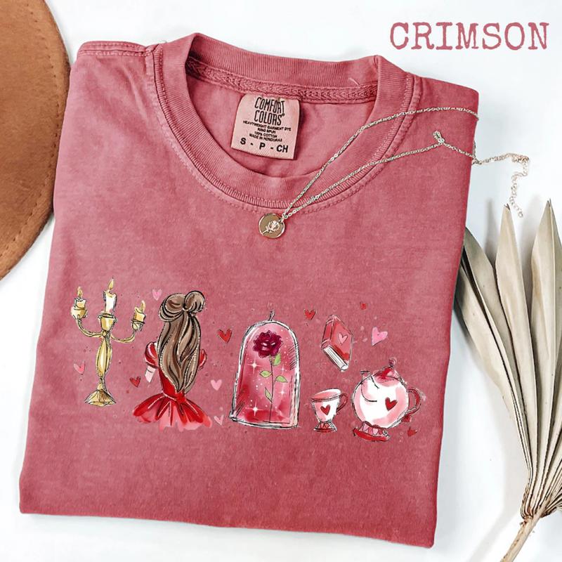 Fairy Tale Valentine Graphic Tee, Tale as Old as Time Shirt, Girly Aesthetic Girls Trip Tee Love Outfit Womenswear Cotton