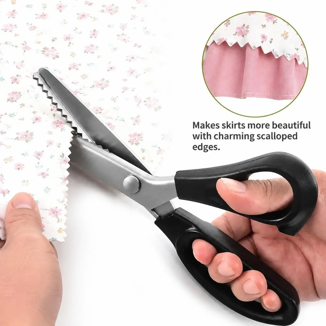 Sharp Stainless Steel Zigzag Pinking Shears for Sewing, Tailoring & DIY Crafts