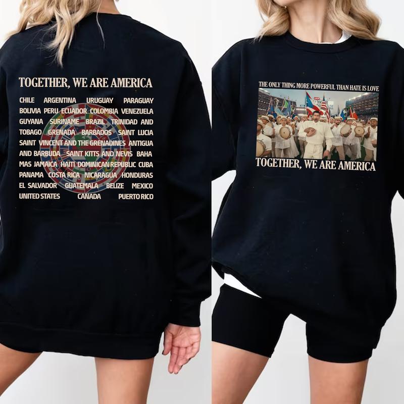Together We Are Ameica Bunny Bowl 2 Sides Unisex T-Shirt Sweatshirt Hoodie  All Seasons Classic Fit