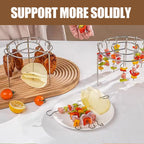 2 Counts Air Fryer Skewer Rack, Round Grill with Stainless Steel, Flat Edges