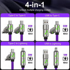 EXAVON 4-in-1 USB-C Cable (6.6FT) – PD Fast Charge & Data Sync Multi-Port Adapter