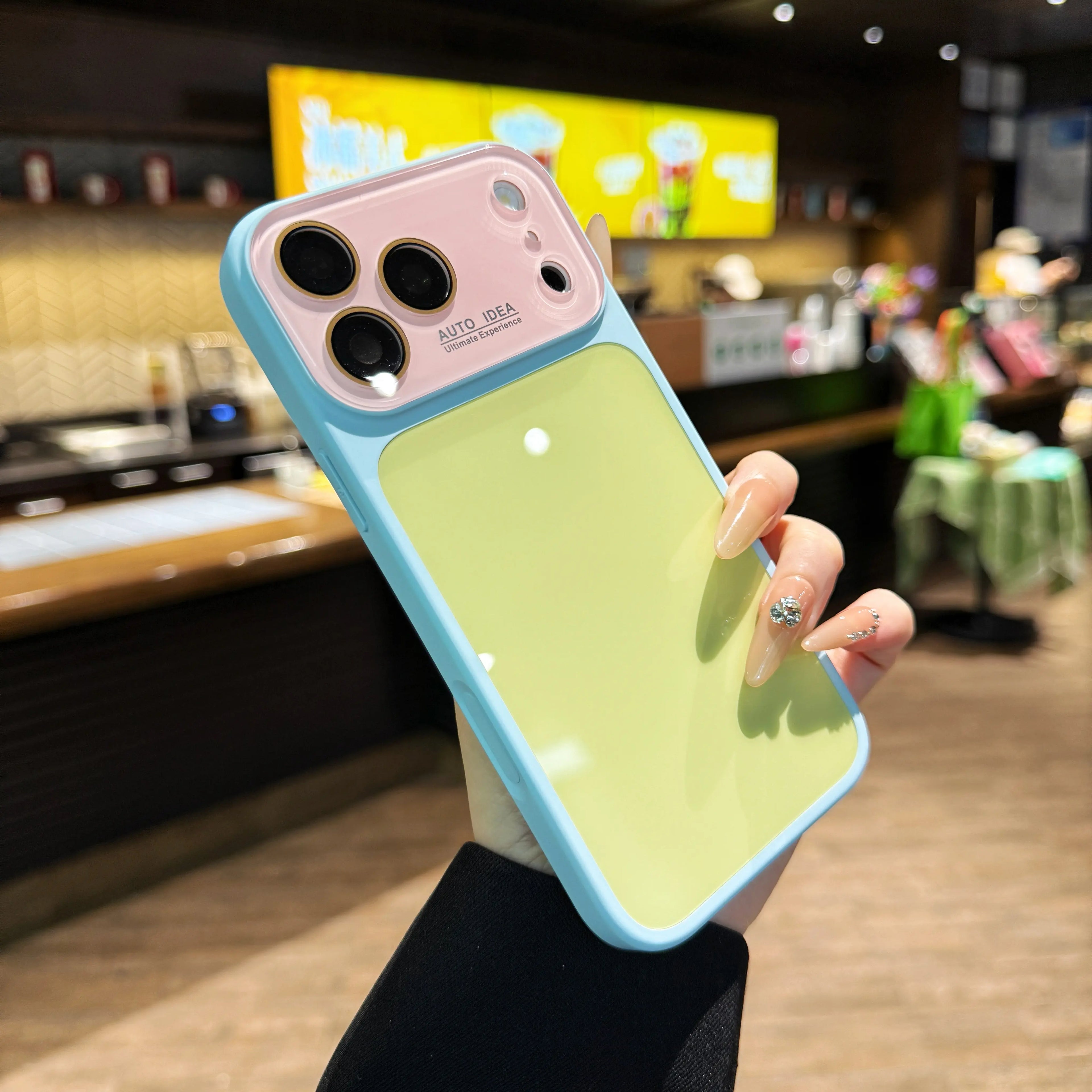 Dopamine Candy Color Crystal Phone Case – Contrast Lens Protection Anti-Drop Cover for iPhone 17 Pro Max