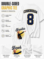 Sophie Cunningham #8 Double-Sided Oversized Cotton Basketball Graphic Tee
