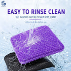 GEECO Purple Gel Seat Cushion – Firm Honeycomb Cooling Pad with Non-Slip Cover