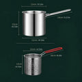 3-Piece Stainless Steel Mini Deep Fryer Set – Portable Pot with Strainer Basket & Food Tongs