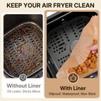 100-Pack Unbleached Air Fryer Parchment Paper Liners – 6.3” Non-Stick Disposable Liners