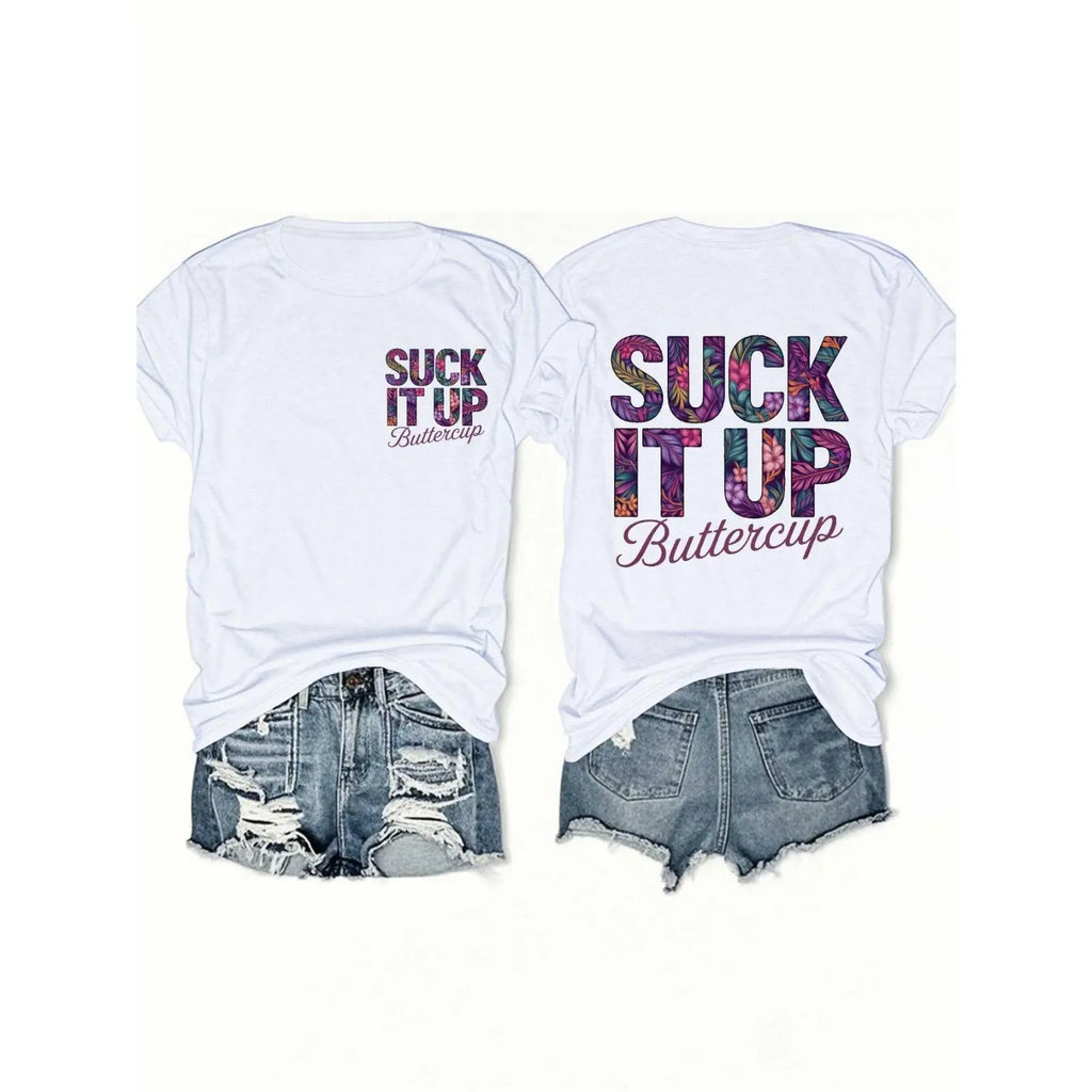 Women’s Casual Round Neck Anime Graphic Cotton T-Shirt