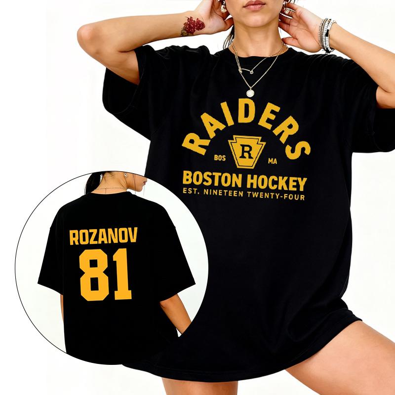 Ilya Rozanov 81-Boston Raiders Tee,Hudson Williams Connor Storrie Shirt