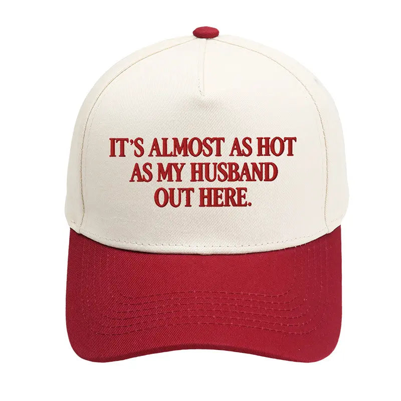 Funny "Almost As Hot As My Husband" Hat – Retro Two-Tone Snapback Cap