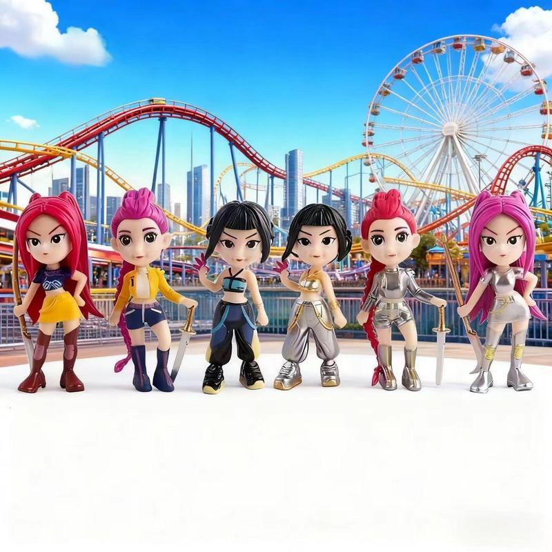 6pc K-Pop Idol Figurine Set | Mini Anime Style Model Toys for Collection