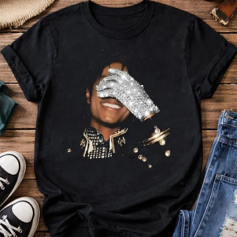 Michael Jackson Glove Graphic T-Shirt Vintage 90s Tee