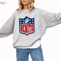 Team Benito Sweatshirt – Retro Football Shield Graphic Crewneck Pullover